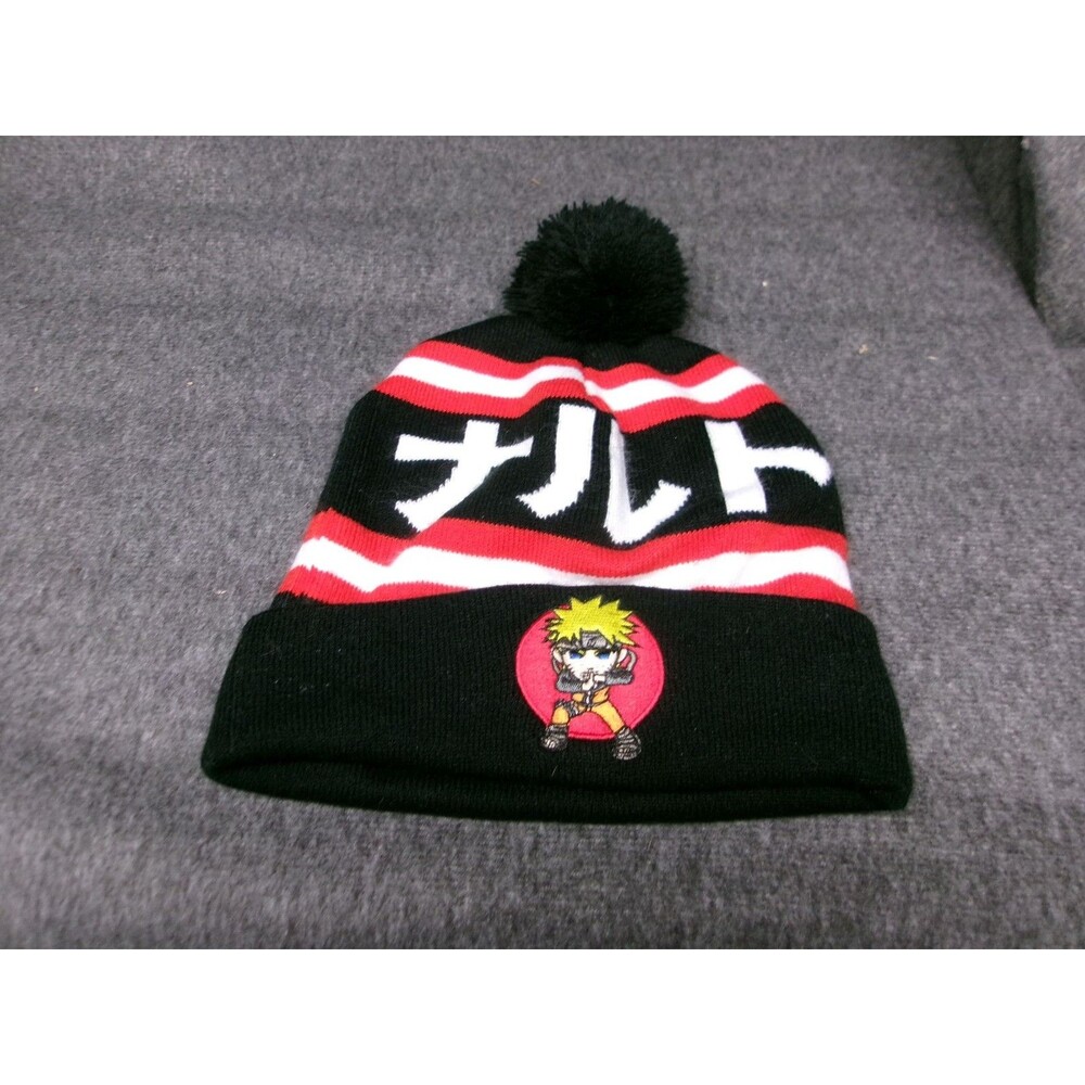 Naruto Shippuden Beanie Unisex One Size Tokidoki Black Red Pom Mad Engine